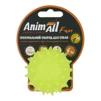Іграшка AnimAll Fun Тренувальний шипований мʼяч «Каштан» для собак, з ароматом ванілі, колір жовтий, 7 см