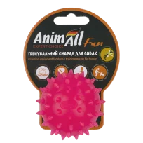 Іграшка AnimAll Fun Тренувальний шипований мʼяч «Каштан» для собак, з ароматом ванілі, колір кораловий, 7 см