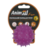 Іграшка AnimAll Fun Тренувальний шипований мʼяч «Каштан» для собак, з ароматом ванілі, колір фіолетовий, 7 см