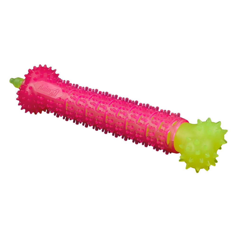 AnimAll Fun Vanilla-Scented Chew Toy Brush-Shaped, Yellow-Pink, 24 cm