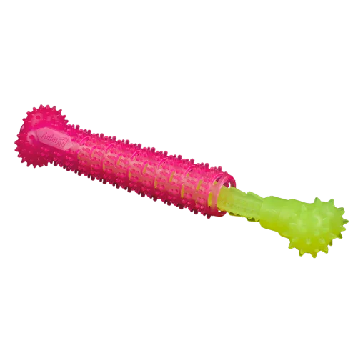 AnimAll Fun Vanilla-Scented Chew Toy Brush-Shaped, Yellow-Pink, 24 cm