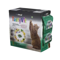 Вітамінізовані ласощі AnimAll TastyVit для котів, з рибою та алгобіотином, 600 штук (50 пакетів по 12 штук)