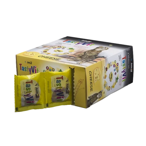 Вітамінізовані ласощі AnimAll TastyVit для котів, з сиром, 600 штук (50 пакетів по 12 штук)