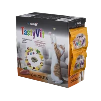 Вітамінізовані ласощі AnimAll TastyVit для котів, з куркою, 600 штук (50 пакетів по 12 штук)