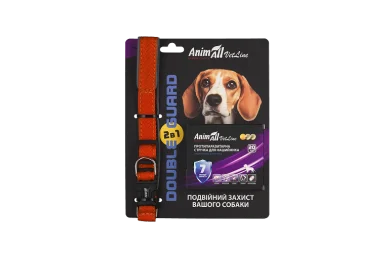 Kit AnimAll VetLine Double Guard collar with antiparasitic tape, 20 mm, 320 - 400 mm, orange