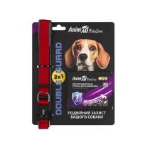Комплект AnimAll VetLine Double Guard нашийник з протипаразитарною стрічкою, 20 мм, 320 - 400 мм, червоний