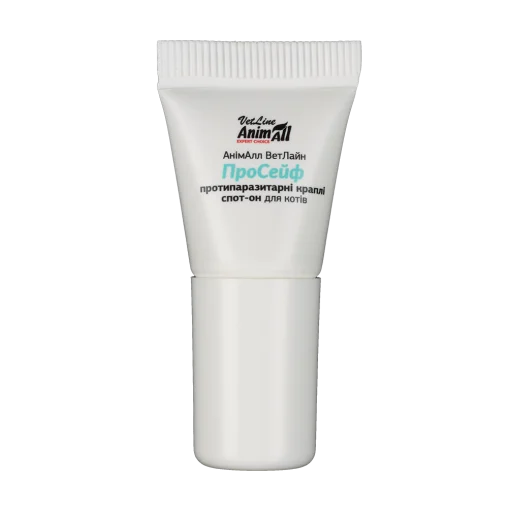 Протипаразитарні краплі AnimAll VetLine ПроСейф спот-он для котів від 0,6 до 2,5 кг, 1 туба 0,3 мл (комбінований)