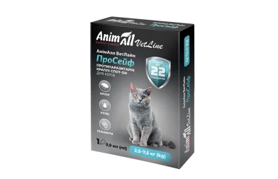 AnimAll VetLine ProSafe spot-on antiparasitic drops for cats from 2.5 to 7.5 kg, 1 tube 0.9 ml (combined)