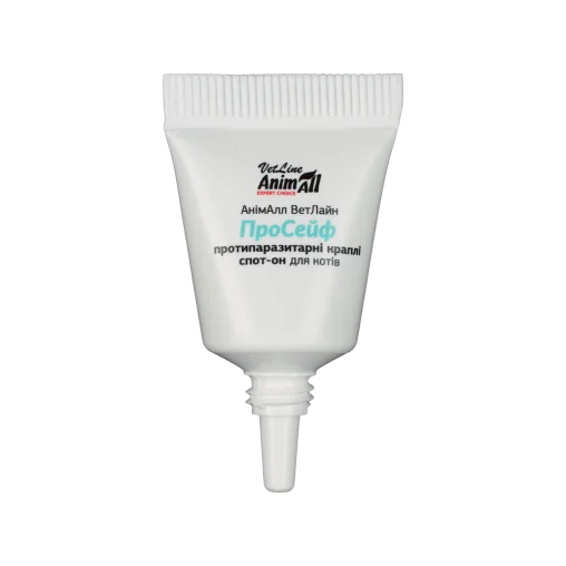 Протипаразитарні краплі AnimAll VetLine ПроСейф спот-он для котів від 7,5 до 10 кг, 1 туба 1,2 мл (комбінований)