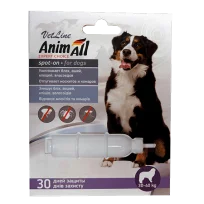 Краплі AnimAll VetLine Spot-On від бліх і кліщів для собак вагою 30-40 кг