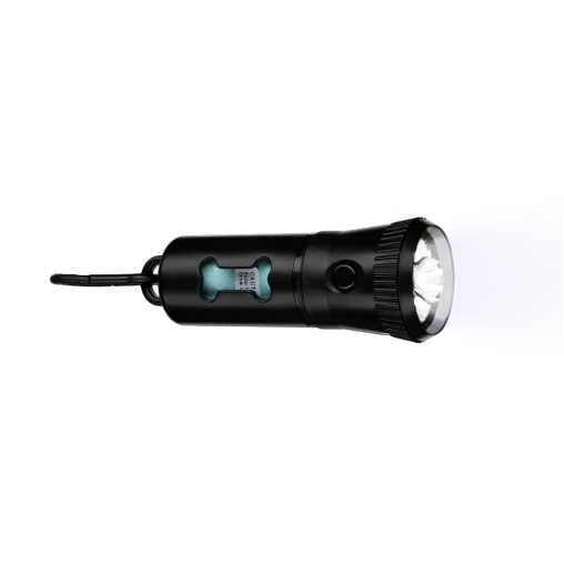 Диспенсер-ліхтарик AnimAll зі змінними пакетами, колір чорний, 3 рулон | 15 пакетів