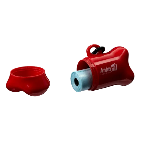 Диспенсер AnimAll зі змінними пакетами, колір червоний,    1 рулон | 15 пакетів