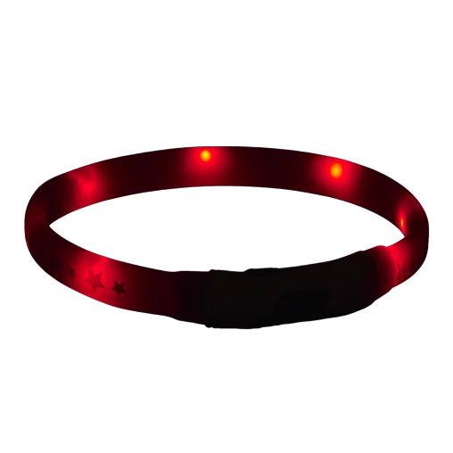 LED-нашийник AnimAll для собак, з зарядним USB-кабелем, колір червоний, 40 см